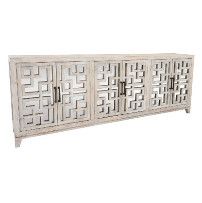 Arlo 98" Reclaimed Pine Mirrored Sideboard - Classic Carolina Home