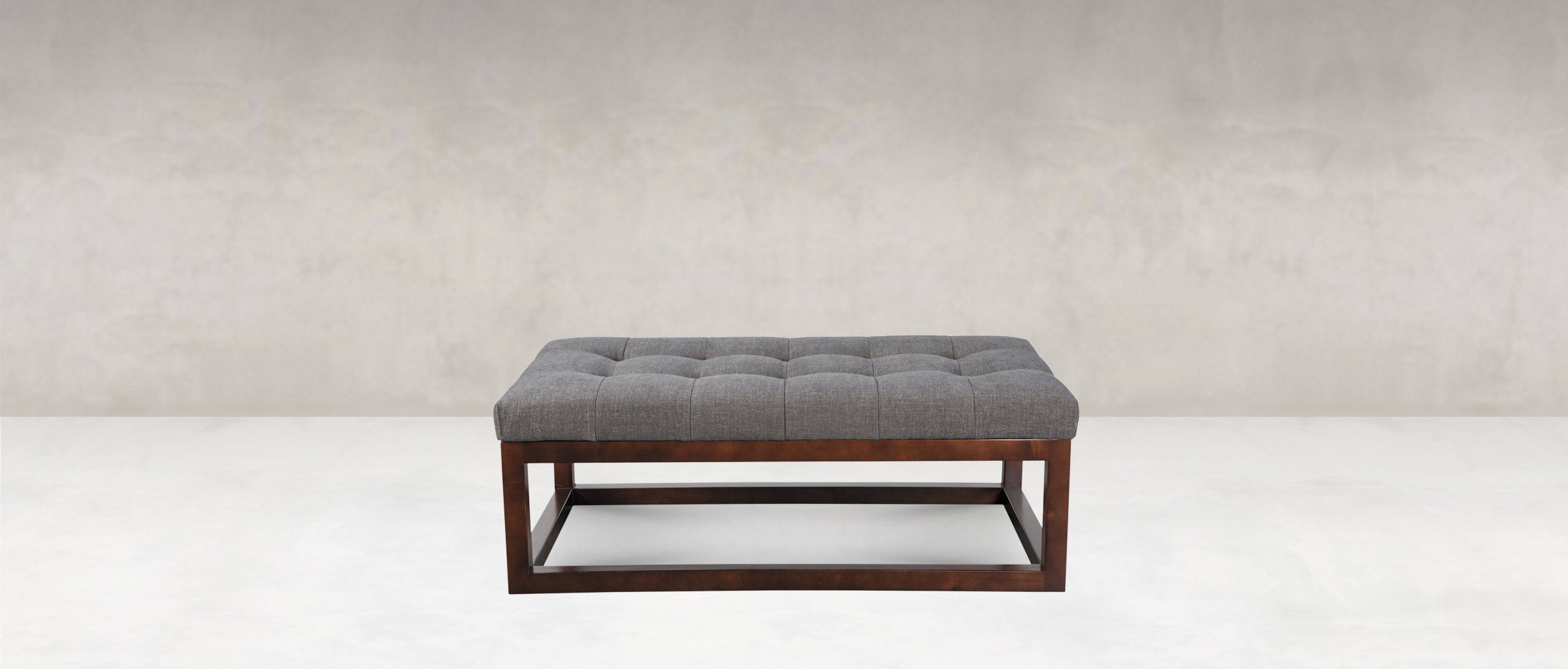 Bradley Express Ship 44" Customizable Wood Ottoman - Classic Carolina Home