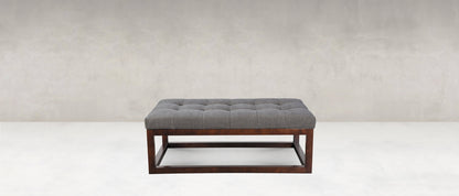 Bradley Express Ship 44" Customizable Wood Ottoman - Classic Carolina Home