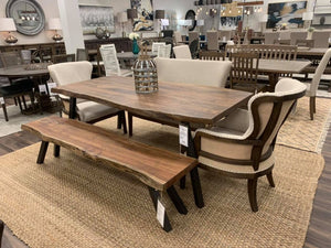 Malcolm 79" Live Edge Dining Table - Natural + Gray
