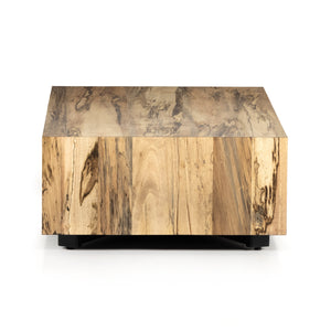 Nolan 53" Wood + Iron Coffee Table - Spalted Primavera