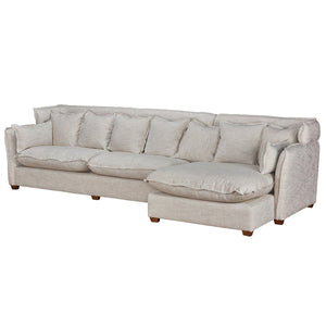 Lorelei 134" 3 Cushion Sofa + Right Arm Facing Chaise - Classic Carolina Home