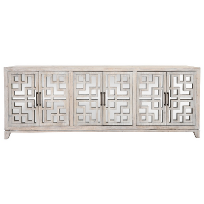 Arlo 98" Reclaimed Pine Mirrored Sideboard - Classic Carolina Home