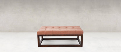 Bradley Express Ship 44" Customizable Wood Ottoman - Classic Carolina Home