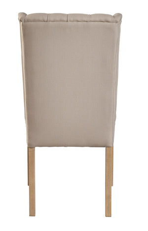 Johnathan Tufted Dining Chair - Oak + Performance Linen