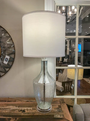 Seeded Glass & Brushed Steel Base 37" Table Lamp - Classic Carolina Home