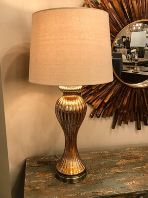Georgia 32" Glimmer Bronze Ridged Table Lamp - Classic Carolina Home