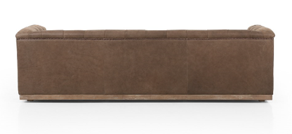 Maxine 95" Top Grain Leather Tufted Sofa - Earth - Classic Carolina Home