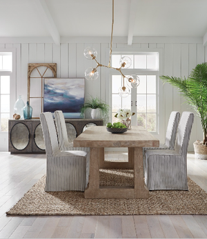 Ariel Side Chair - Linen Stripe - Classic Carolina Home