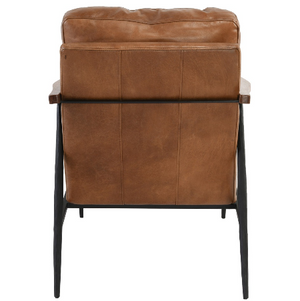 Kristoff 27" Top Grain Leather Club Chair - Tan - Classic Carolina Home