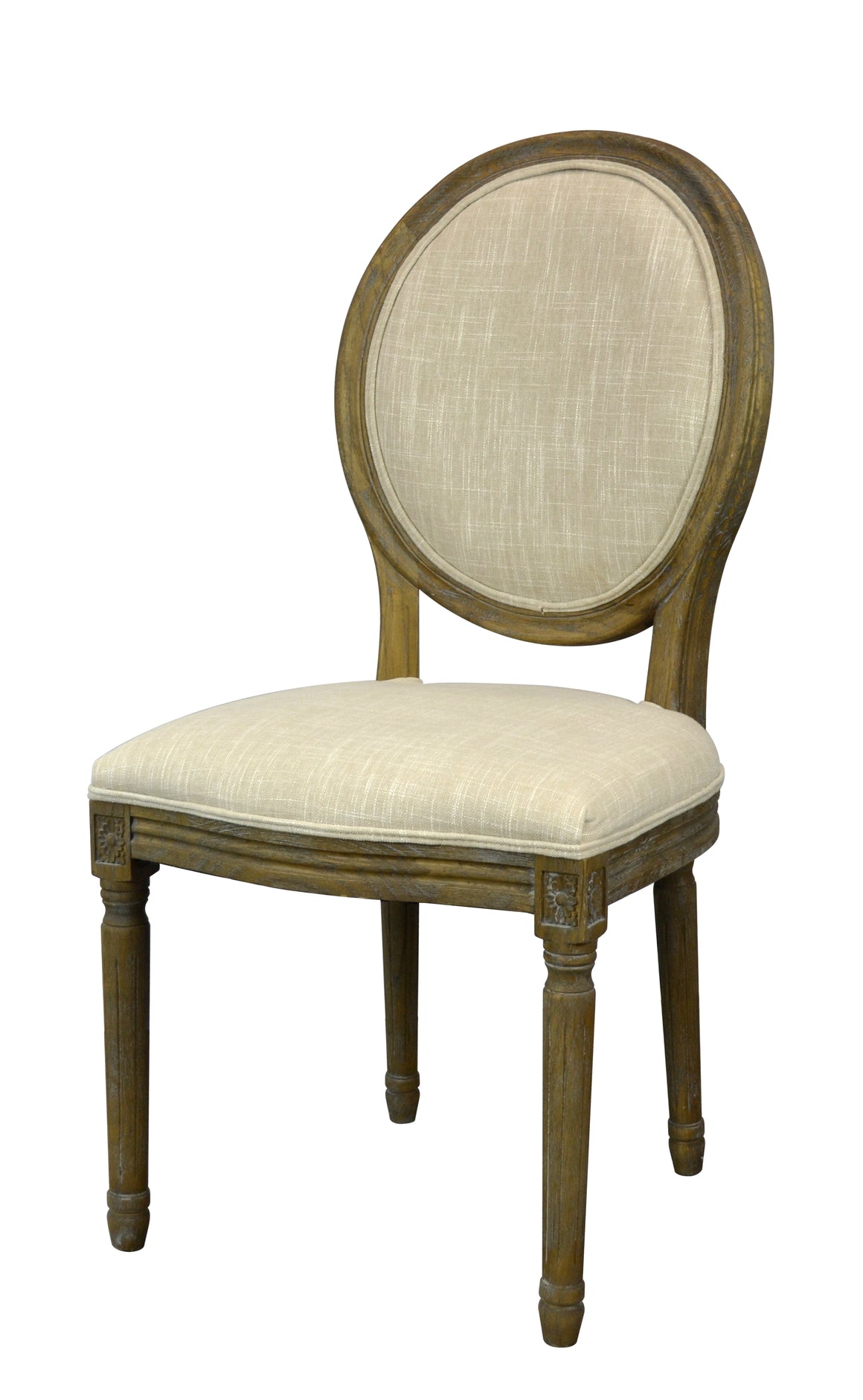 Hartwell Oval Fabric Back Dining Chair - Taupe + Driftwood - Classic Carolina Home