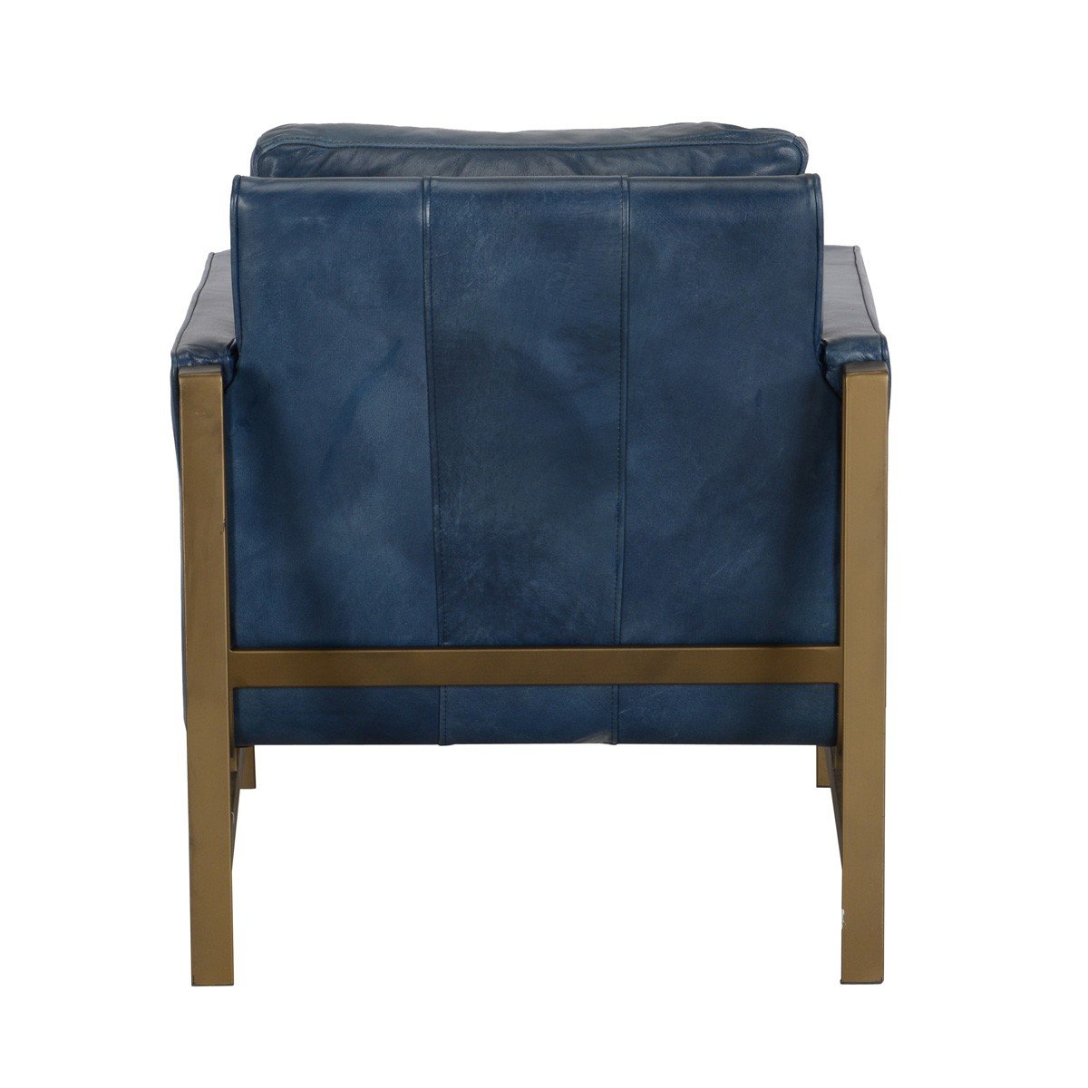 Chanise Top Grain Leather Club Chair - Blue - Classic Carolina Home