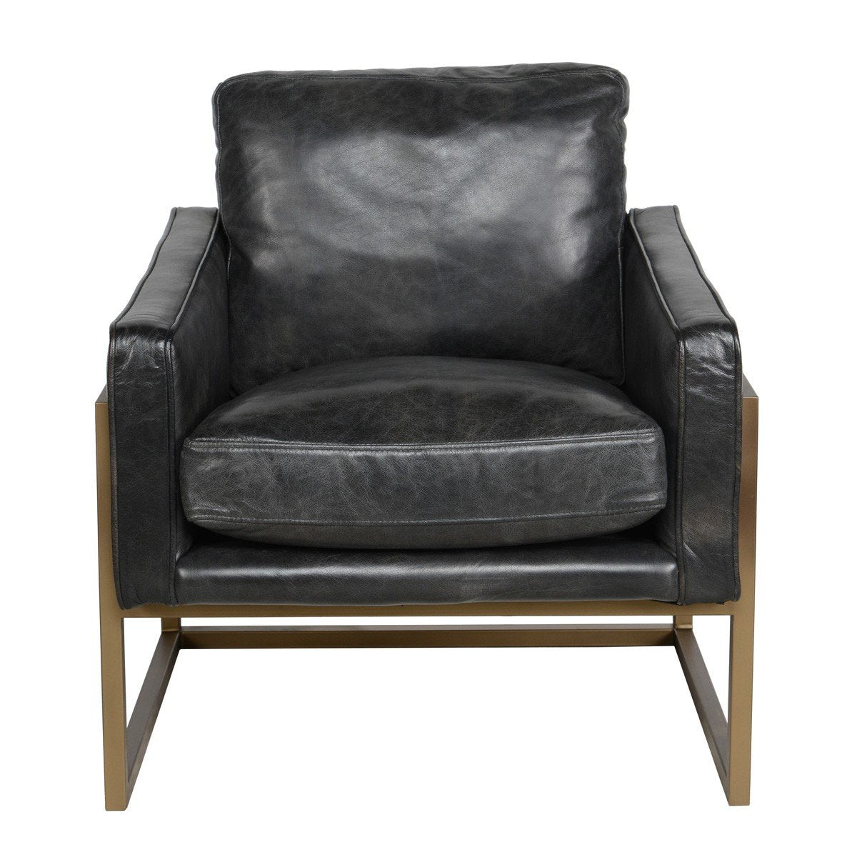 Kentona Top Grain Leather Club Chair - Classic Carolina Home