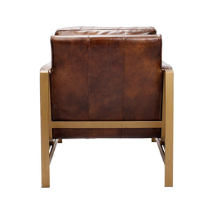 Chanise Top Grain Leather Club Chair - Natural - Classic Carolina Home