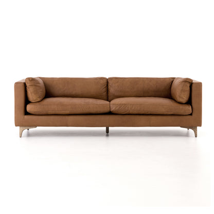 Beckman 94" Top Grain Leather Sofa - Camel - Classic Carolina Home