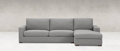 Gretchen Quick Ship 135" Wide Track Arm Sofa + Left Chaise - Performance Graphite