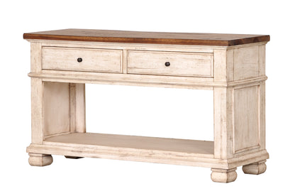 Savannah 52" Mahogany Console Table - Vintage Cream + Driftwood - Classic Carolina Home