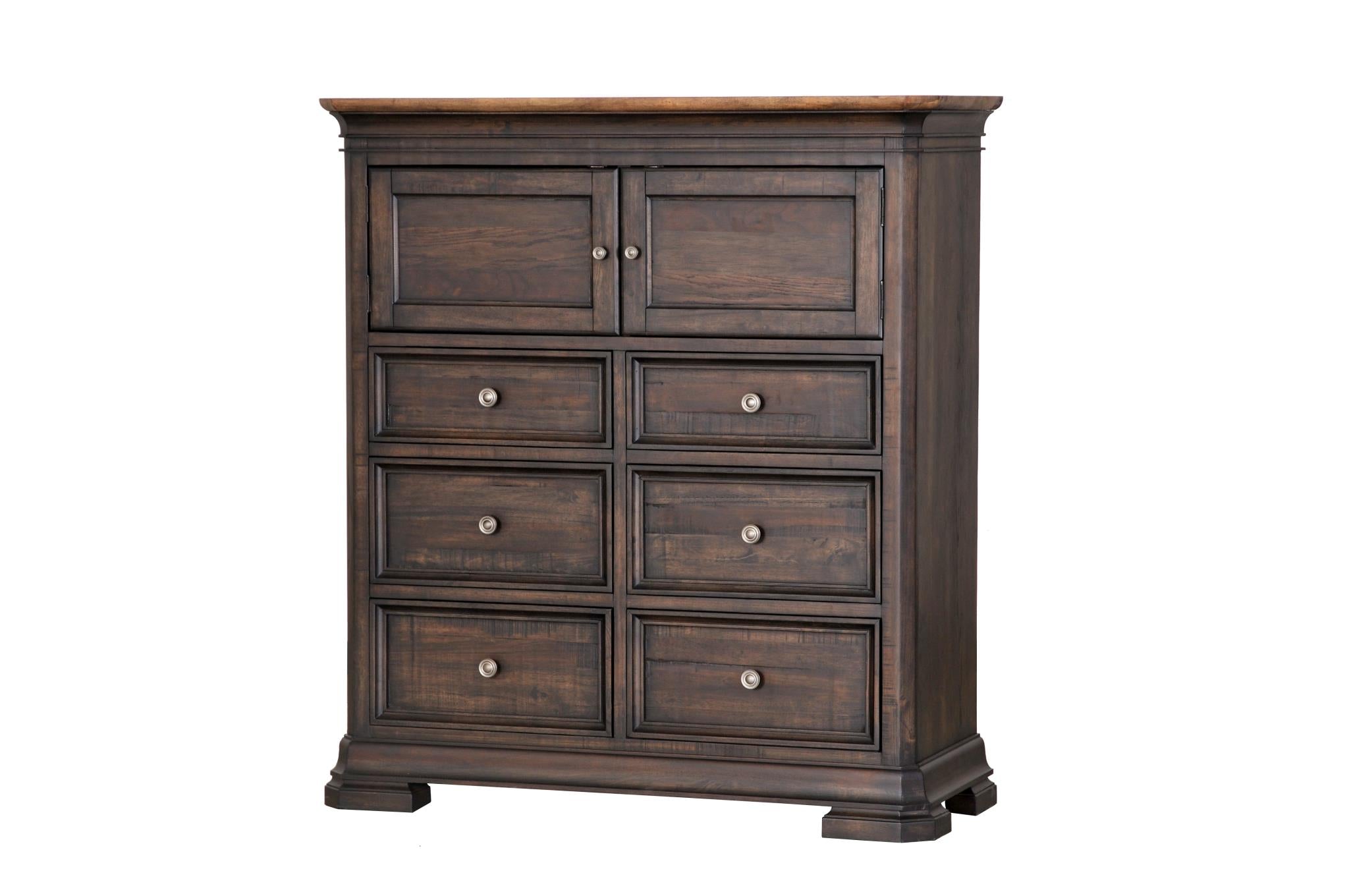 Lewis 48" Mahogany 6 Drawer 2 Door Chest - Cocoa - Classic Carolina Home