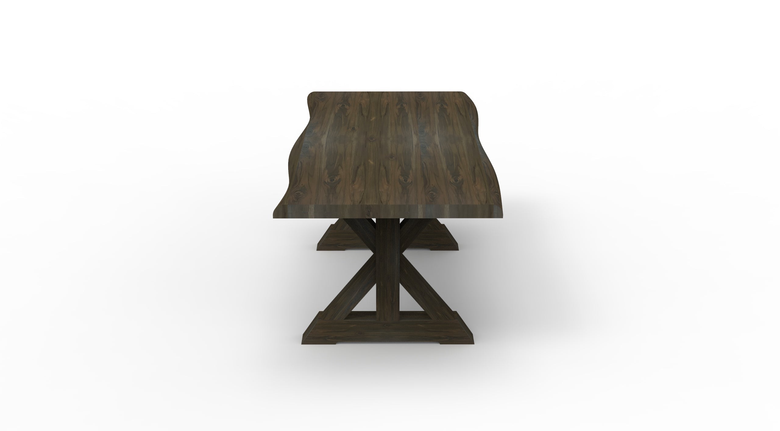 Bartholomew 72" Teak Live Edge Dining Table - Natural + Black