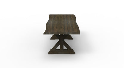 Bartholomew 72" Teak Live Edge Dining Table - Natural + Black