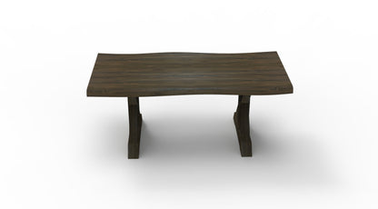 Bartholomew 72" Teak Live Edge Dining Table - Natural + Black