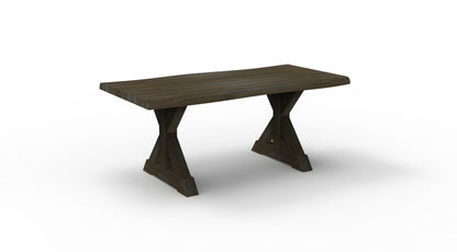 Bartholomew 72" Teak Live Edge Dining Table - Natural + Black