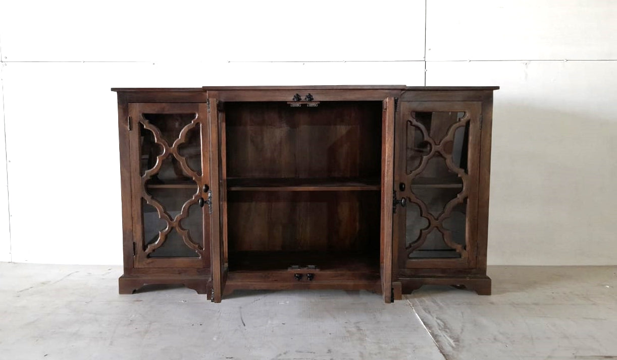 Celine 72" 4 Door Breakfront Sideboard - Dark Ash