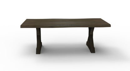 Bartholomew 84" Teak Live Edge Dining Table - Natural + Black