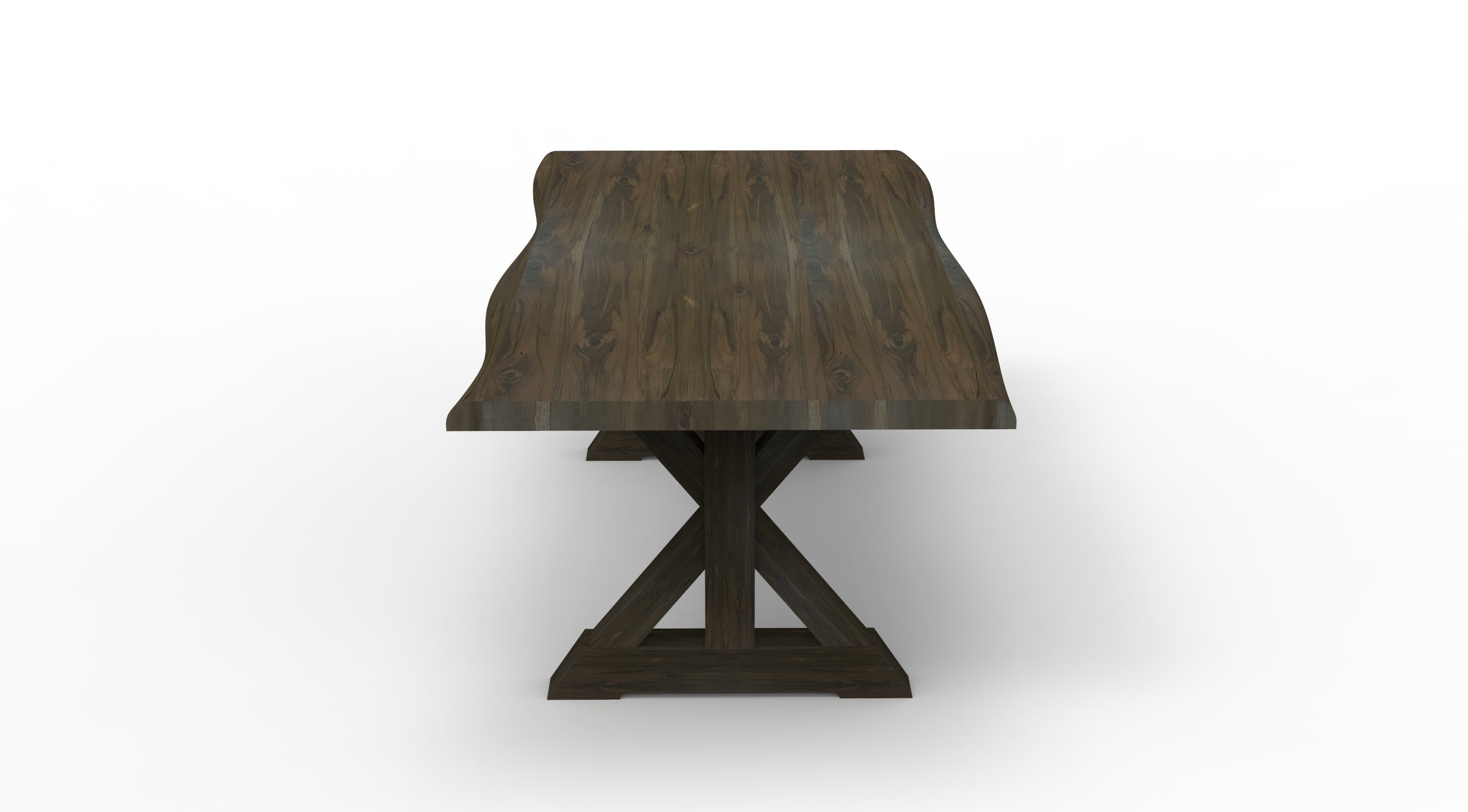 Bartholomew 84" Teak Live Edge Dining Table - Natural + Black