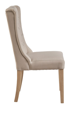Johnathan Tufted Dining Chair - Oak + Performance Linen