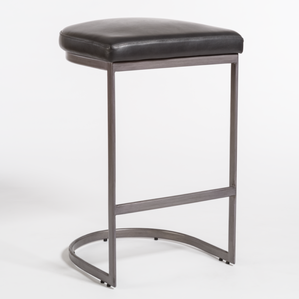 Sanzibel Leather + Steel Barstool - Obsidian - Classic Carolina Home