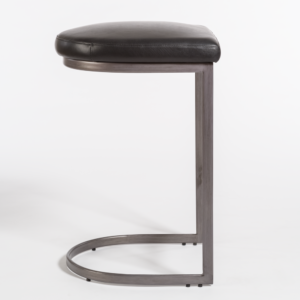 Sanzibel Leather + Steel Barstool - Obsidian - Classic Carolina Home