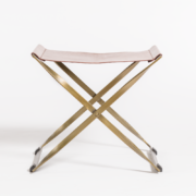 Lamar 22" Crossbar Ottoman - Tanned Umber - Classic Carolina Home