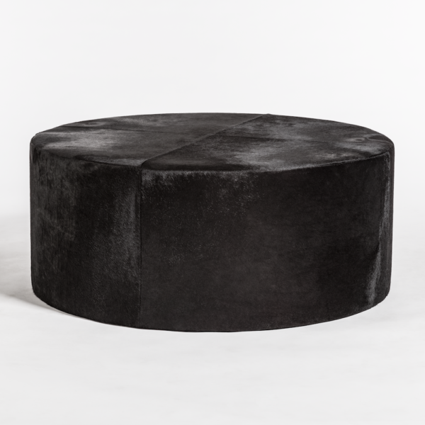 Mae 41" Leather Ottoman - Ebony - Classic Carolina Home