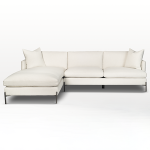 Brittany 113" Sectional w/Right Seated Chaise - Dove + Nickel - Classic Carolina Home