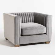 Markley Occasional Chair - Grey + Beechwood - Classic Carolina Home
