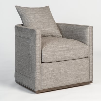 Logan 31" Swivel Chair - Flax + Mocha - Classic Carolina Home