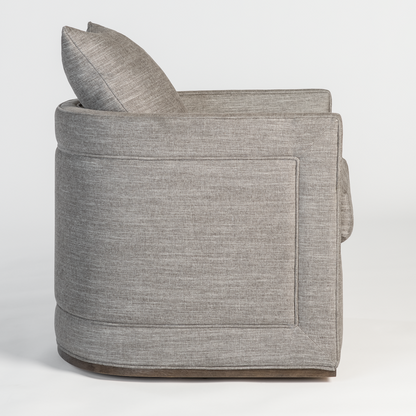 Logan 31" Swivel Chair - Flax + Mocha - Classic Carolina Home