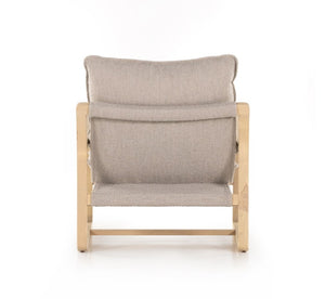 Adam Oak Lounge Chair - Taupe