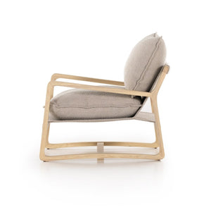 Adam Oak Lounge Chair - Taupe