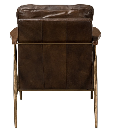 Kristoff Top Grain Leather Club Chair - Antique Brown - Classic Carolina Home