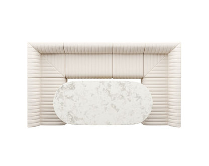 August U-Shape Dining Banquette - Capri Oatmeal
