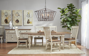 Savannah Slat Back Dining Chair - Beechwood & Cottage White - Classic Carolina Home