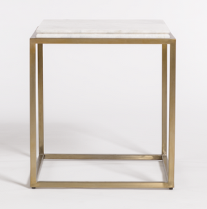 Bennett 20" End Table - Marble + Brass - Classic Carolina Home