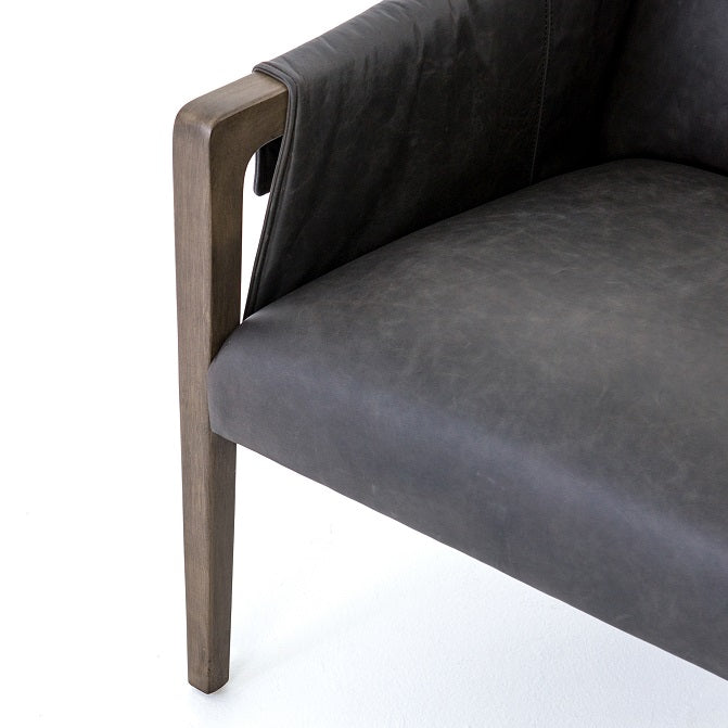 Edney 27" Occasional Chair - Ebony + Grey - Classic Carolina Home