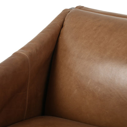 Edney 27" Top Grain Leather Chair - Taupe + Almond - Classic Carolina Home