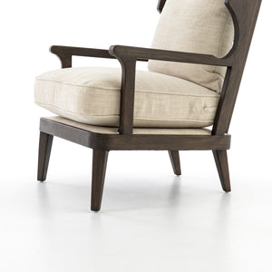 Lance Wingback Chair - Burnt Oak + Ivory - Classic Carolina Home