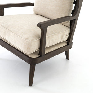 Lance Wingback Chair - Burnt Oak + Ivory - Classic Carolina Home