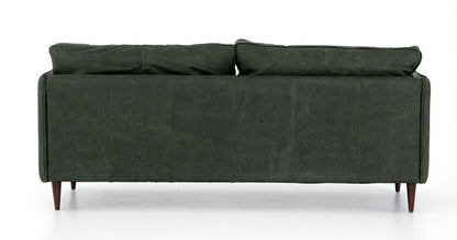 Rhett 76" Top Grain Leather 2 Cushion Sofa - Sage - Classic Carolina Home
