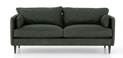 Rhett 76" Top Grain Leather 2 Cushion Sofa - Sage - Classic Carolina Home